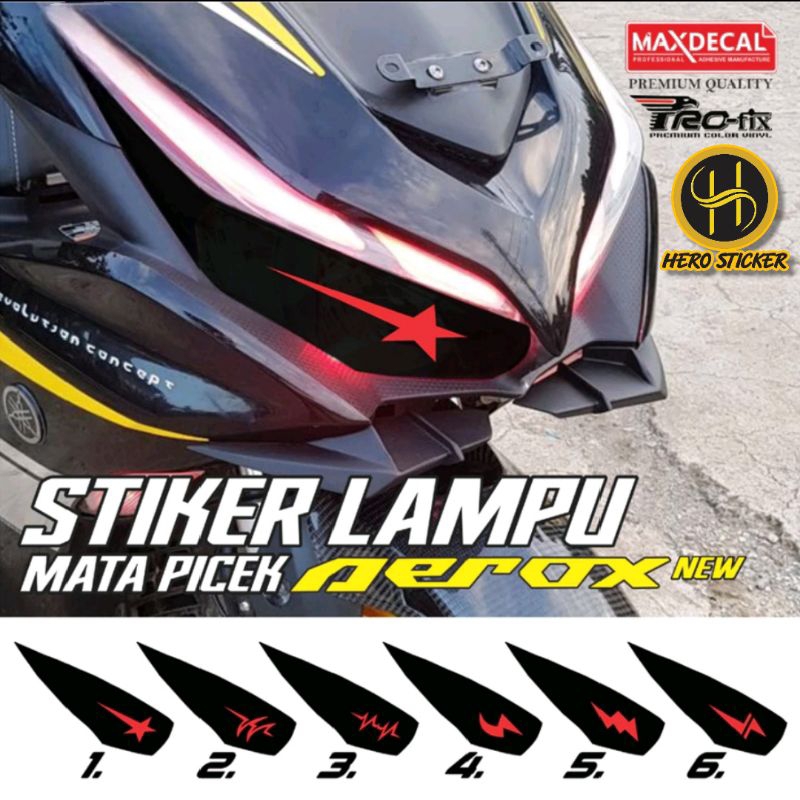 Jual Stiker Sticker Lampu Aerox New Mata Sebelah Stiker Lampu Picek