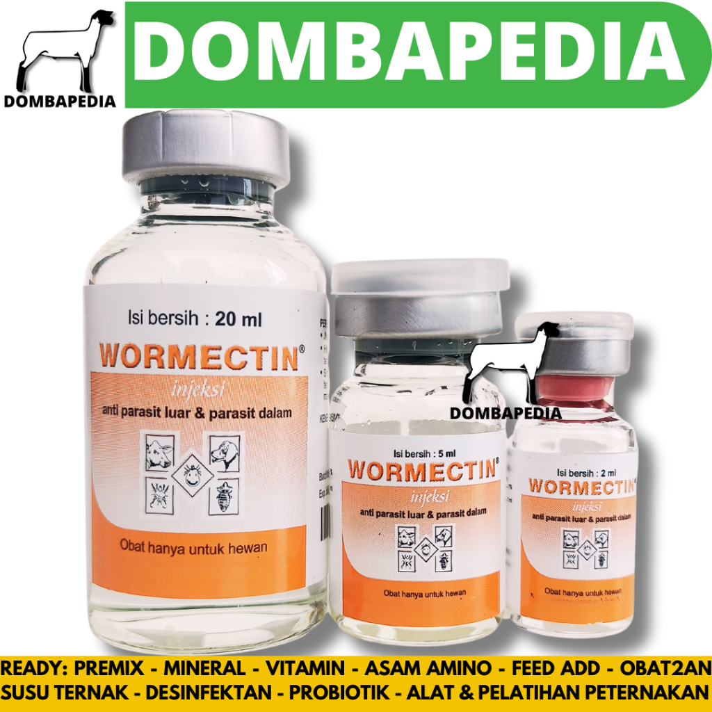 Jual WORMECTIN 2ml 5ml 20ml - Obat Jamur Parasit Cacing Scabies Kucing ...