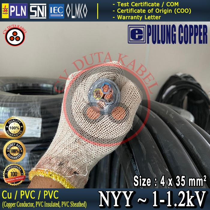 Jual Kabel NYY 4x35 mm2 PULUNG COPPER /4 x 35 mm2/4x35mm2/4x35 mm ...