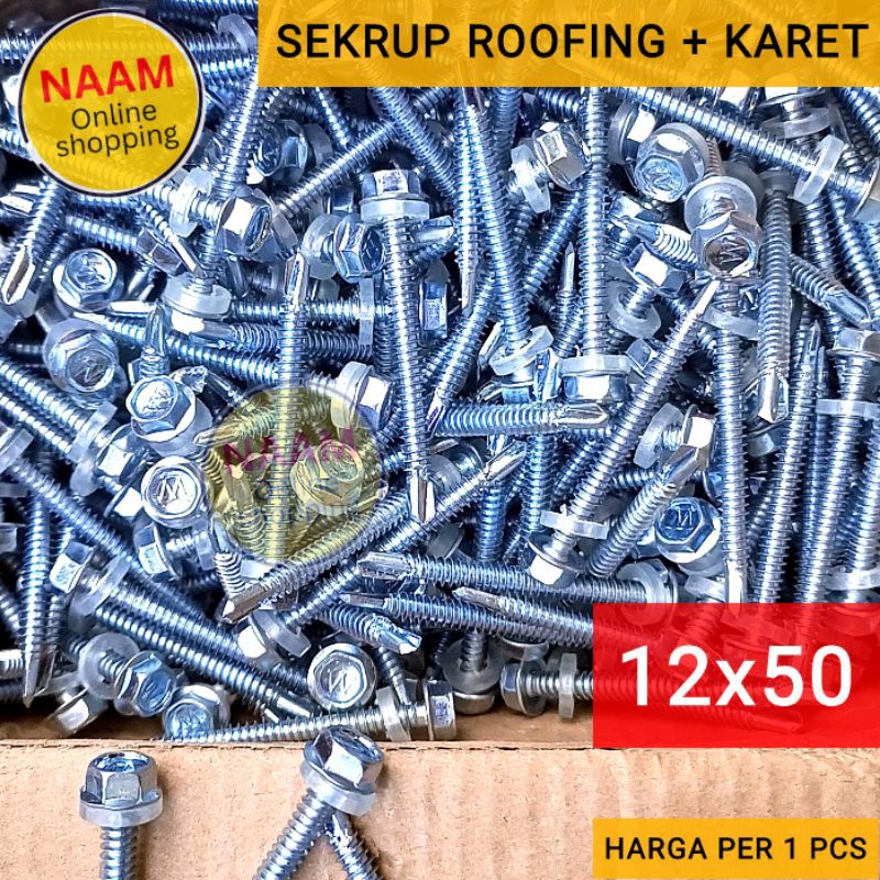 Jual (12X50) BAUT ROOFING / SEKRUP ROOFING 12X50 - BAUT SKRUP ATAP BAJA ...