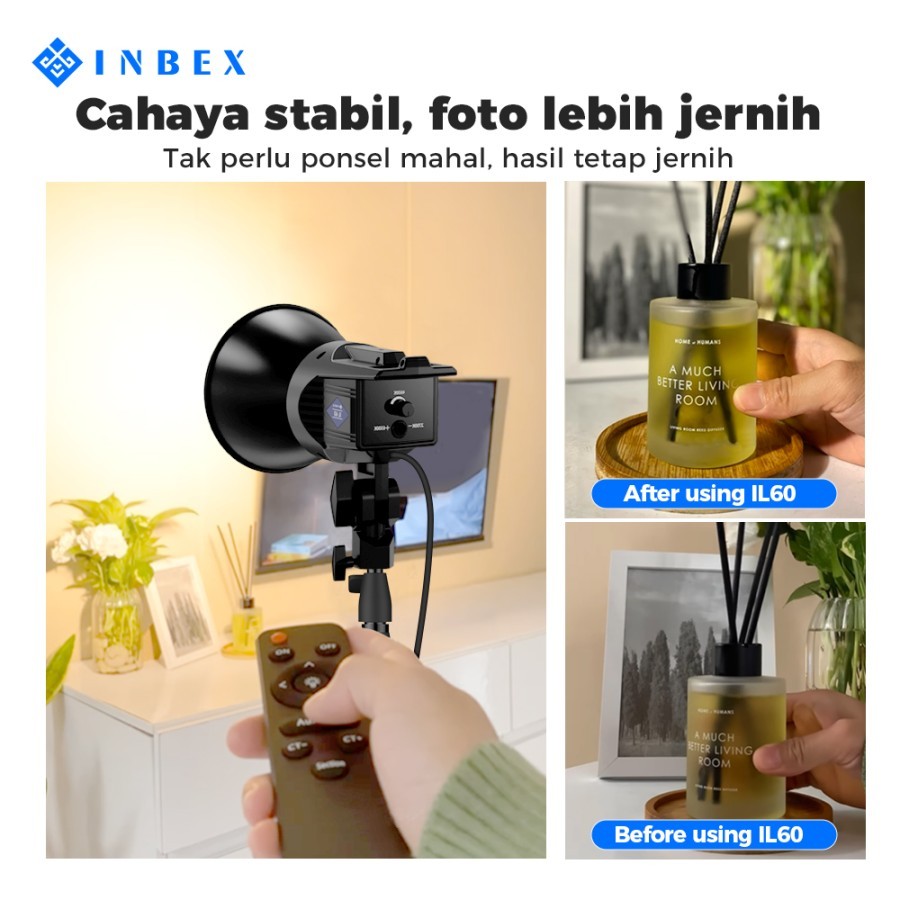 Jual INBEX IL60 Lighting Studio 60W Kontent Kreator Lampu Portabel ...