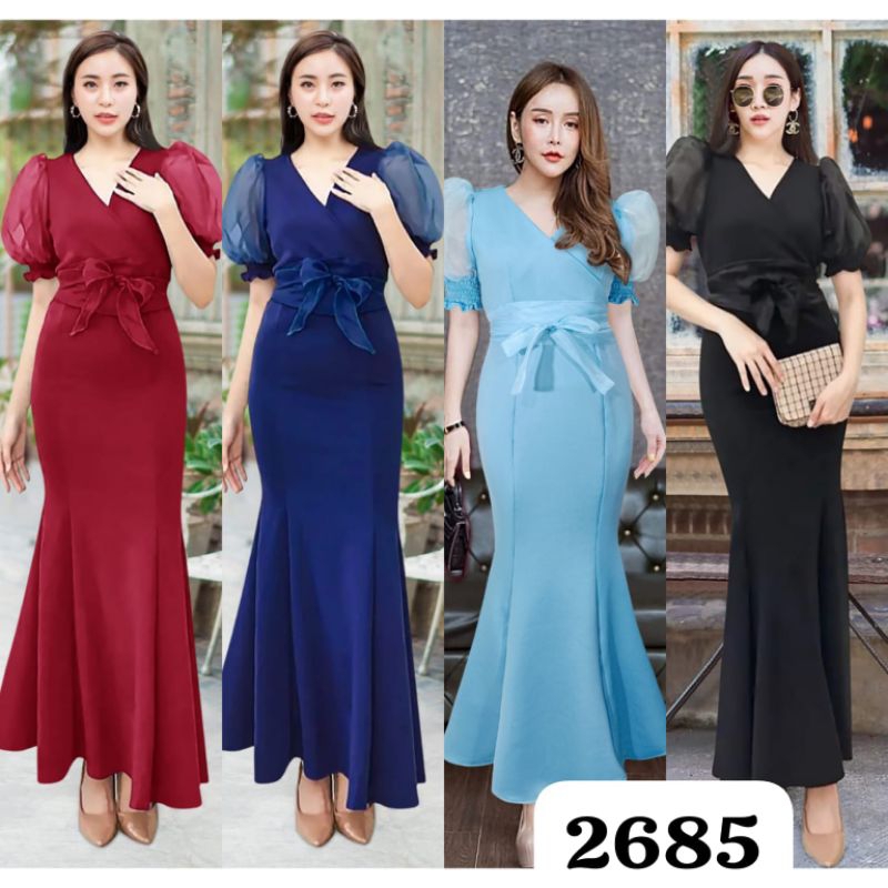 Jual VELAONLINESTORE READY NEW MODEL LONG DRES GAUN PESTA BAJU PENYANYI 2685 Shopee Indonesia