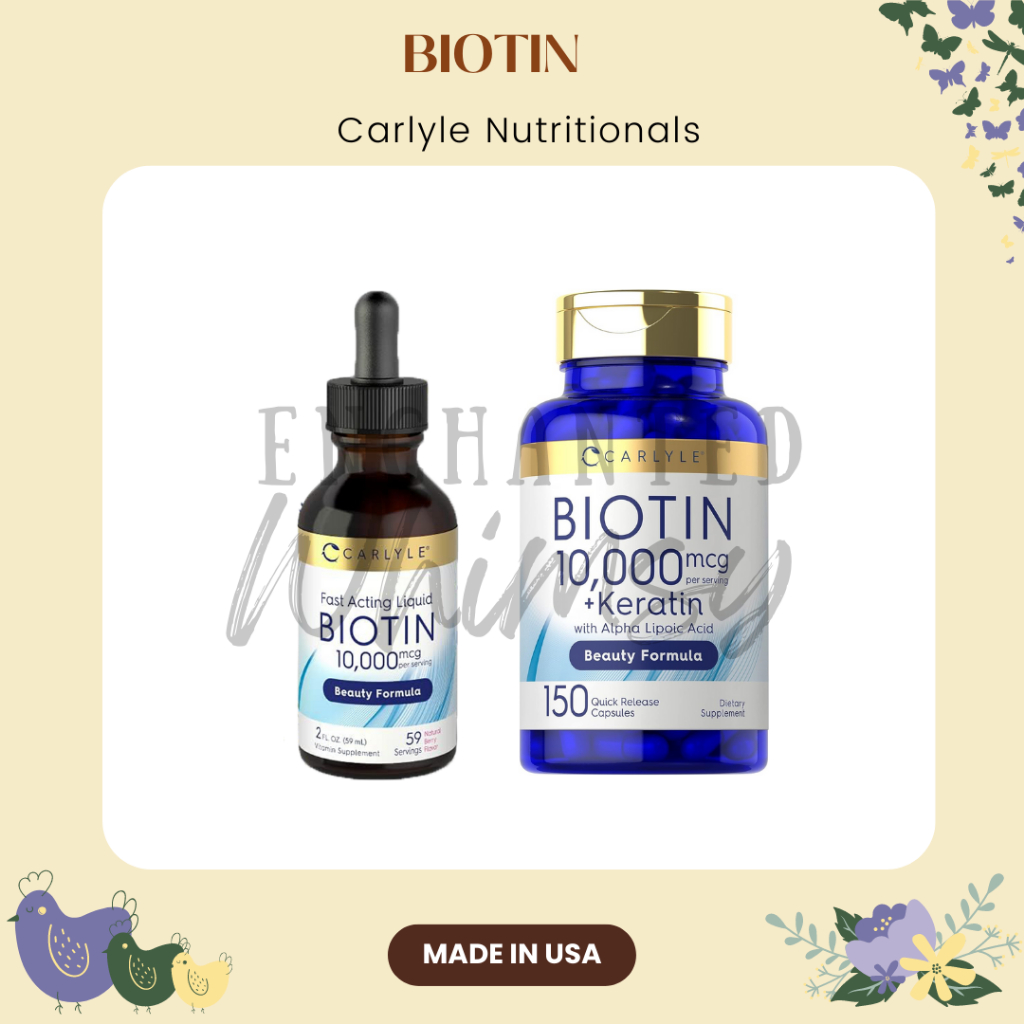 Jual Biotin 10000 mcg Carlyle liquid capsule keratin alpha lipoic acid ...