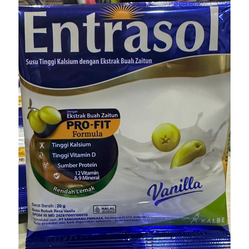 Jual Susu Entrasol Vanila Sachet (1 renceng isi 10 sachet) | Shopee ...