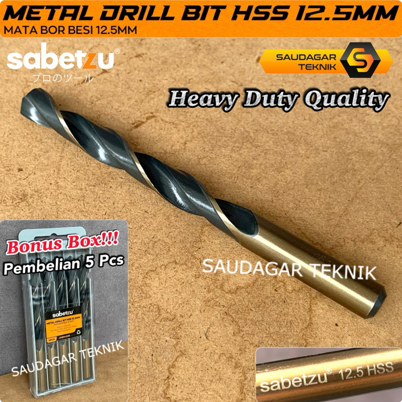 Jual Mata Bor Besi Stainless Steel Alumunium 12.5mm HSS Drill Bit ...