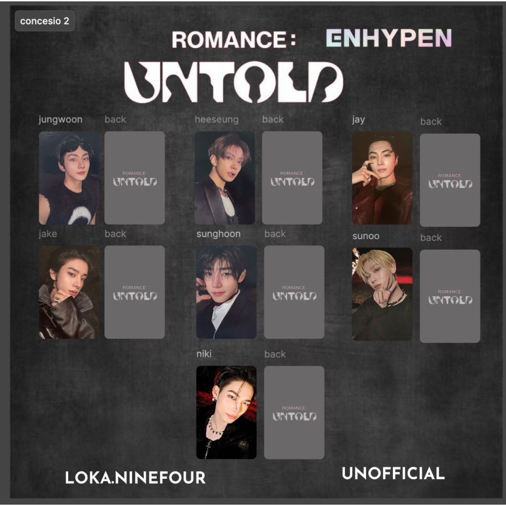 Enhypen Romance Untold Album Niki Photocard Enhypen 2nd