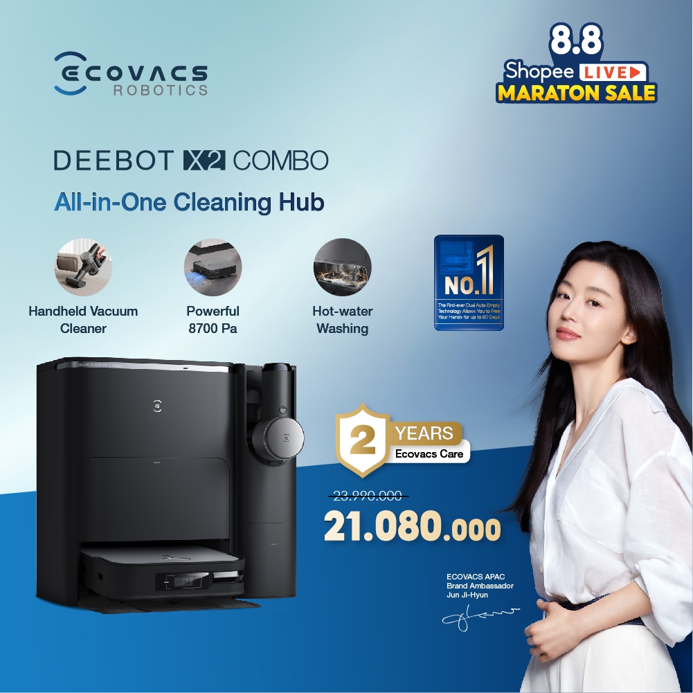 Jual Ecovacs DEEBOT X2 COMBO Robot Vacuum Cleaner And Handled Vacuum ...