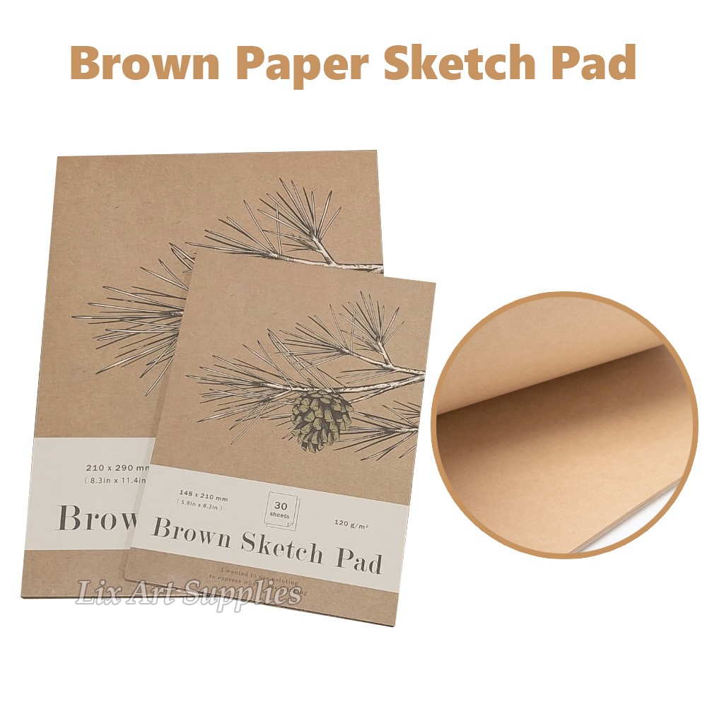 Jual Brown Paper Sketch Pad 30 sheets - 120gsm / Buku Kertas Sketsa ...