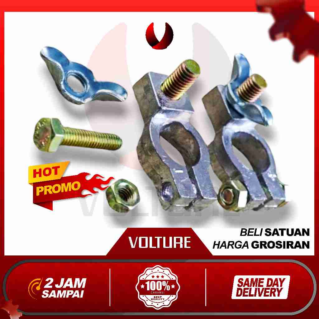 Jual Kepala terminal klem aki mobil ukuran kecil 1 set plus dan minus