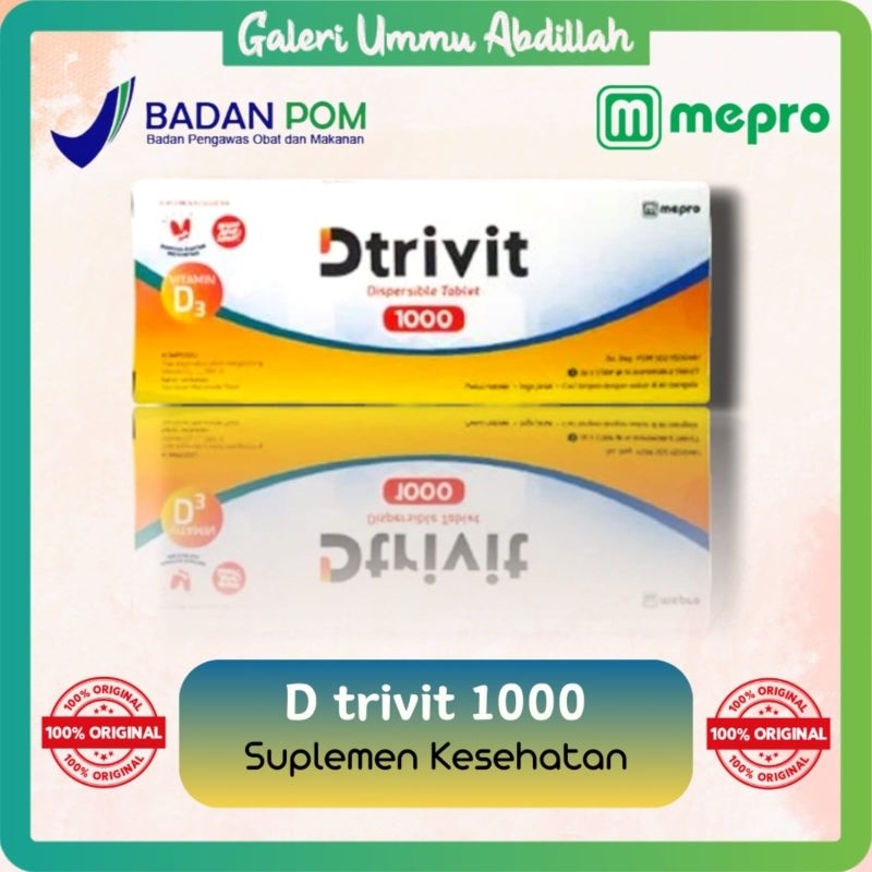 Jual Dtrivit 1000 IU Vitamin D3 Tablet Hisap Rasa Coklat Suplemen ...