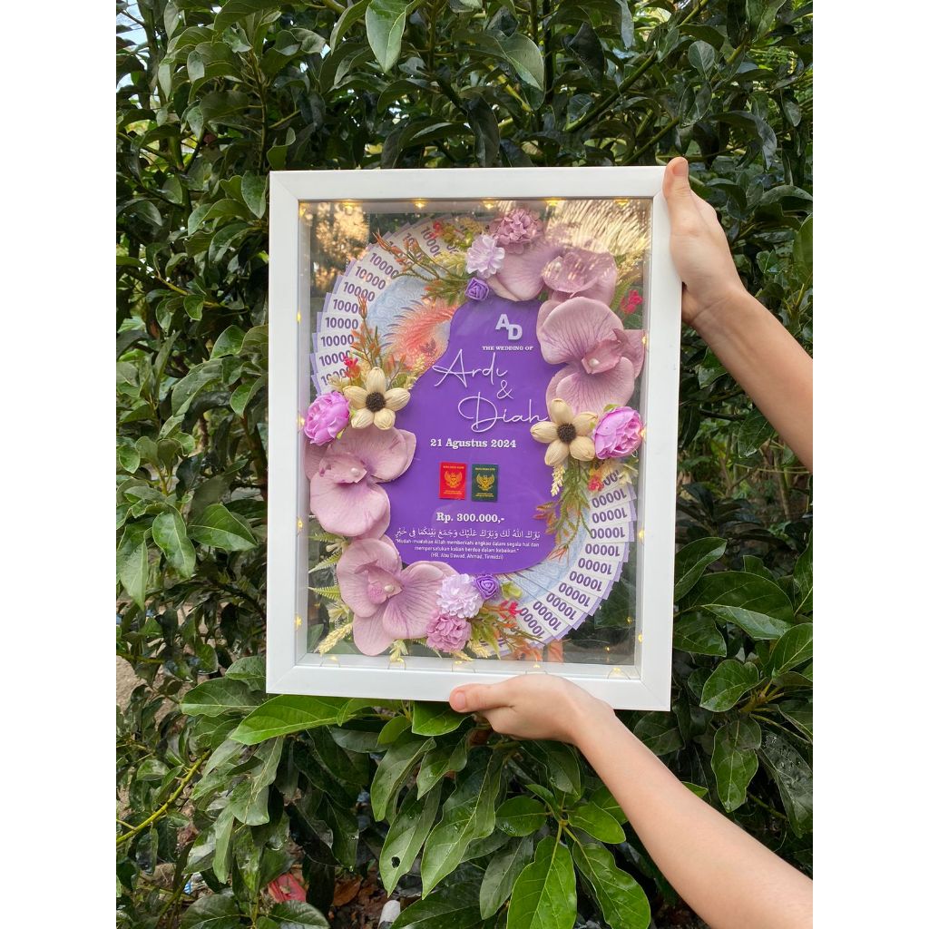 Jual 1 HARI JADI Mahar Pernikahan Mahar Kacang angka 8 anggrek 35x45 cm ...