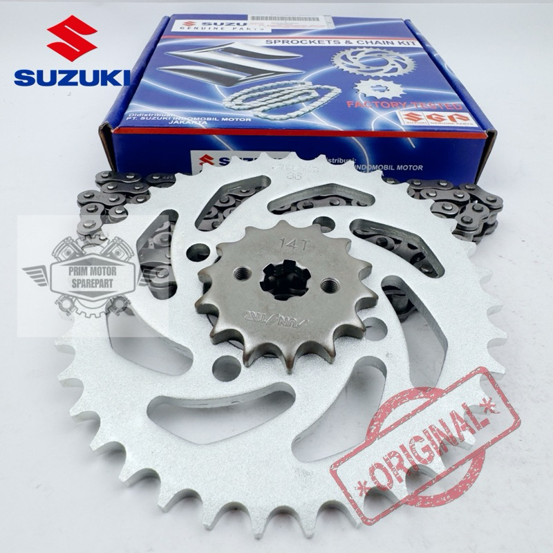 Jual ORIGINAL GEAR SET+RANTAI SHOGUN 125,SMASH 110,SMASH NEW SHOGUN RR ...