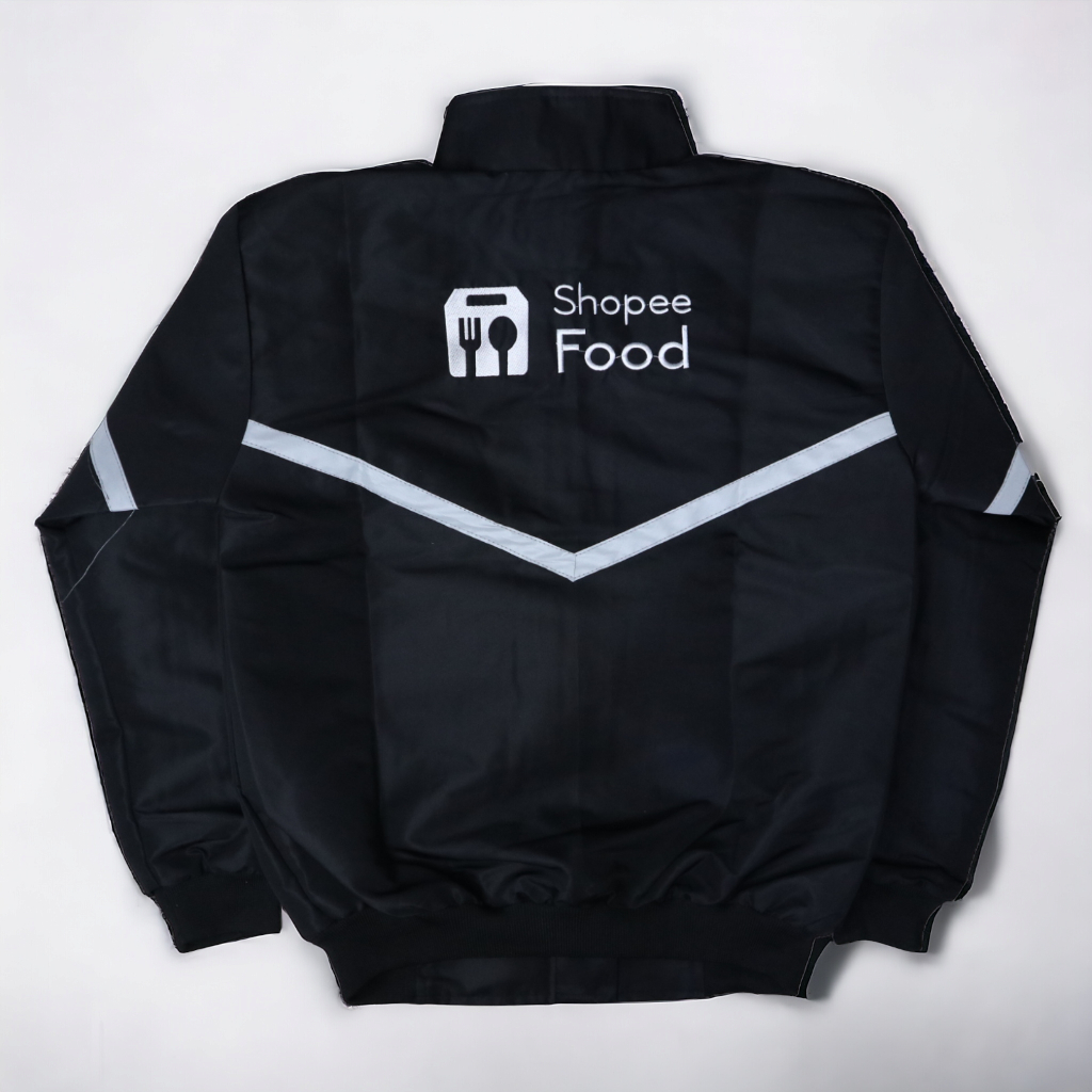 Jual Jaket bomber hitam driver ojol - jaket shp f00d hitam - jaket ...