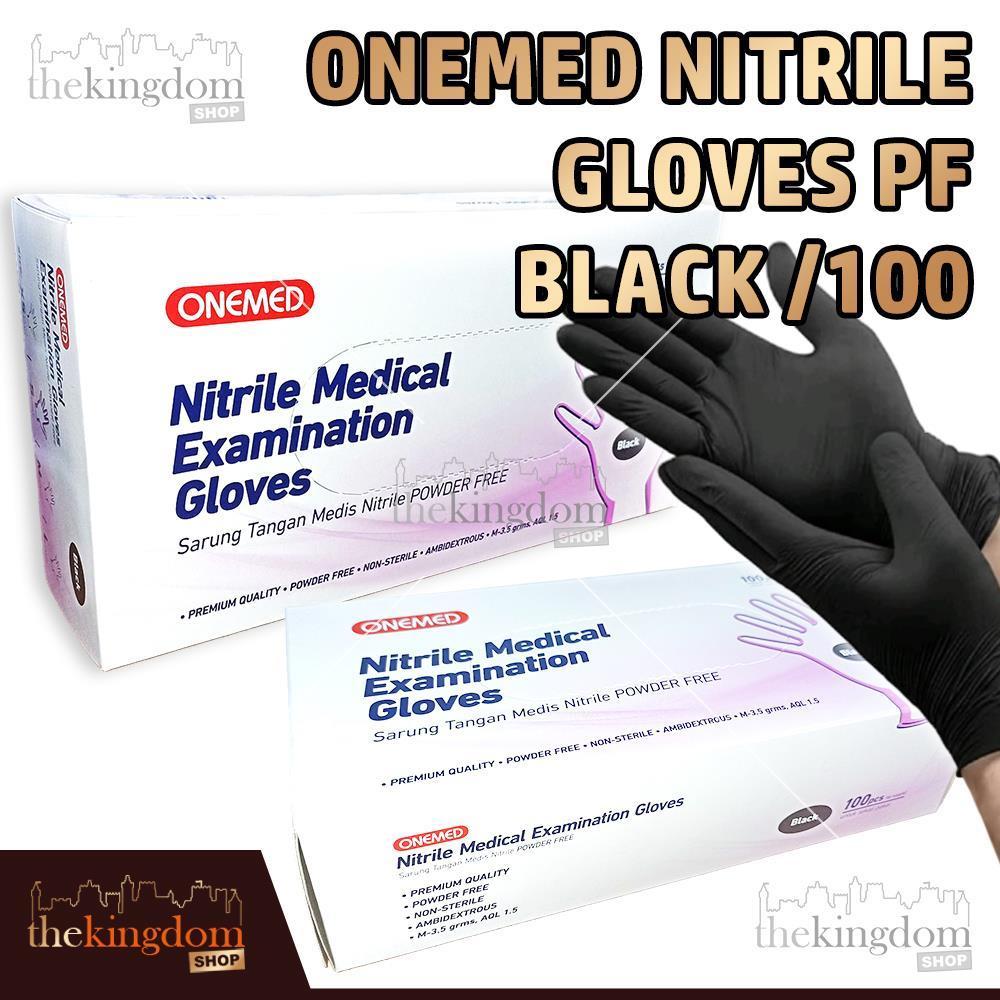 Jual Onemed Nitrile Gloves PF Powder Free Black /100 Medical