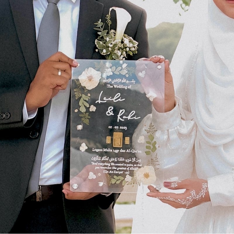 Jual Mahar Frame A4-TRANSPARANT akrilik bingkai pernikahan acrylic