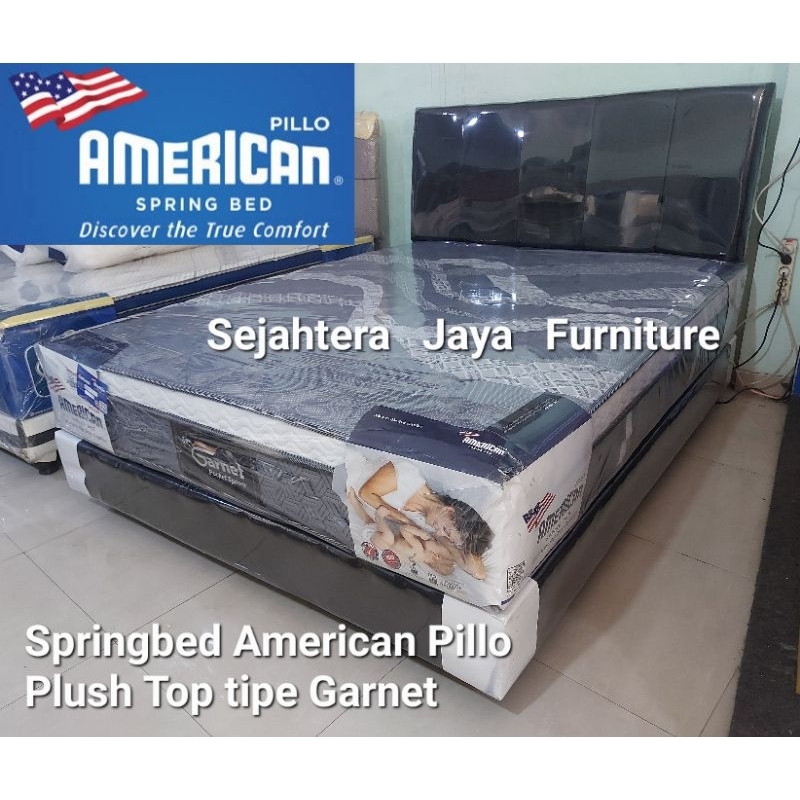Jual SET Springbed American Pillo Plush Top tipe Garnet + Divan ...