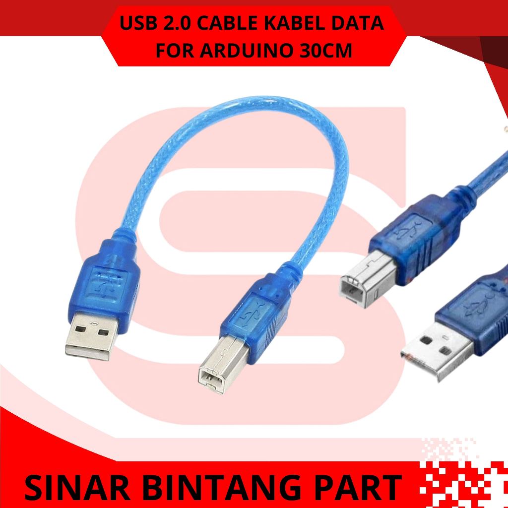 Jual kabel cable arduino uno tipe type USB B bisa untuk printer 30CM ...