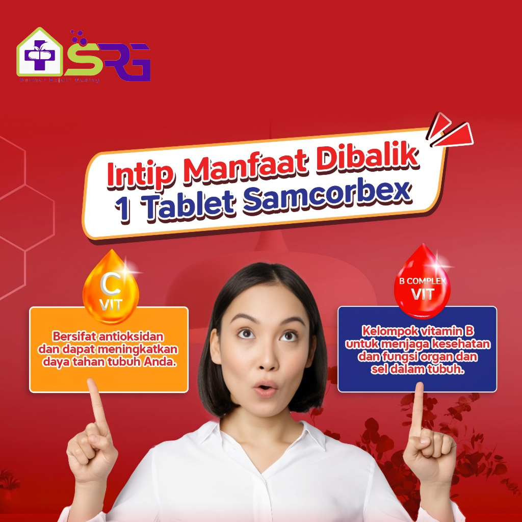 Jual Samcorbex BOX 10 Strip (Isi 100 Tablet) - Vitamin C | B Complex ...