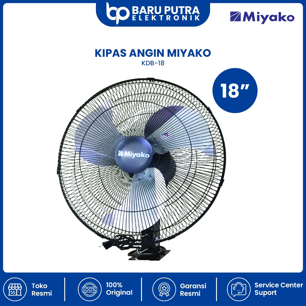 Jual Miyako KDB-18 Kipas Angin Dinding KDB 18 / Wall Fan KDB 18 - Hitam ...