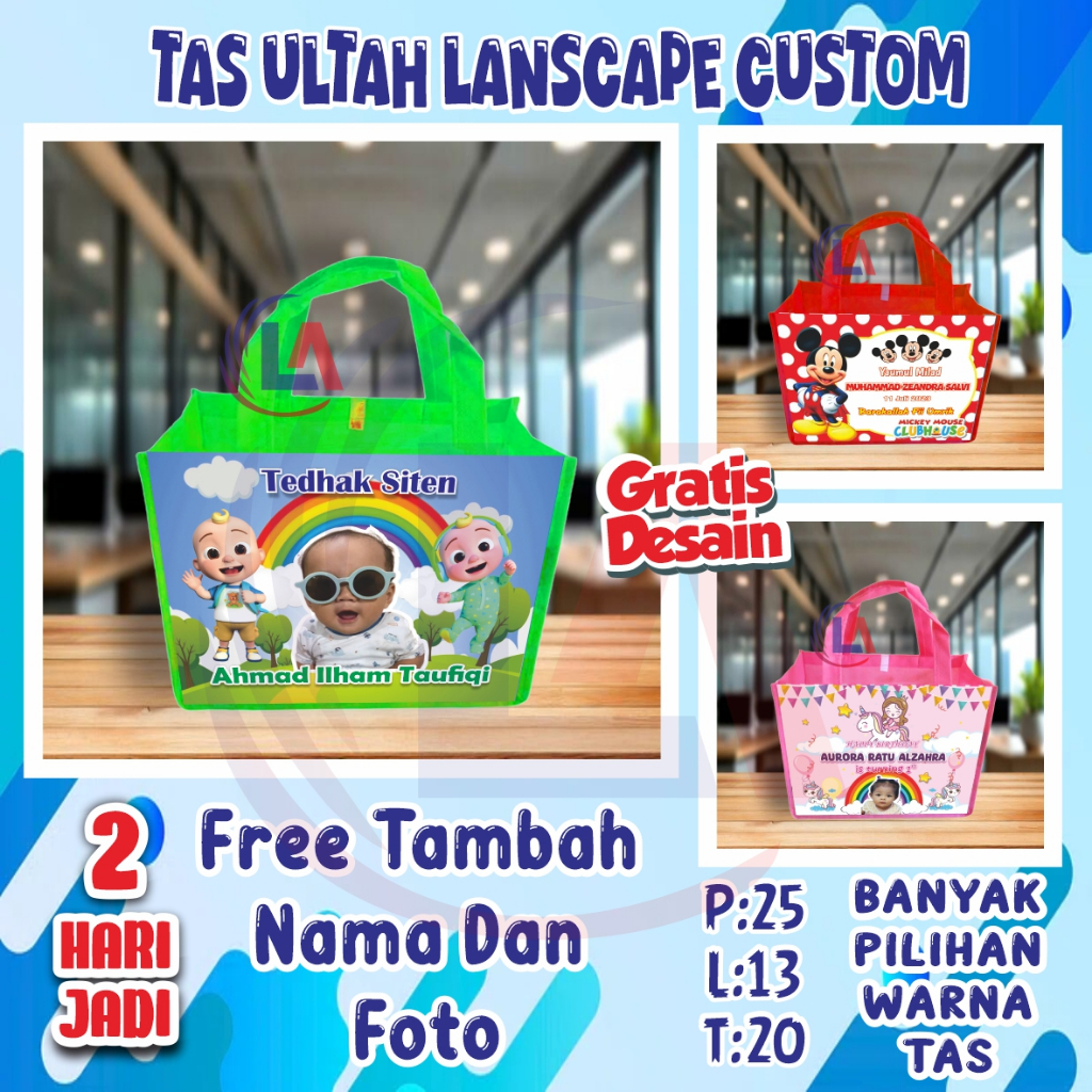 Jual TAS ULTAH LANDSCAPE/TAS ULTAH KARAKTER/TAS ULANG TAHUN/TAS ULTAH ...