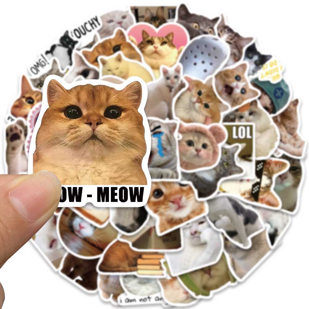 Jual [100PCS]Stiker Pack Meme Kucing Aesthetic Vinyl Anti Air Dekorasi ...