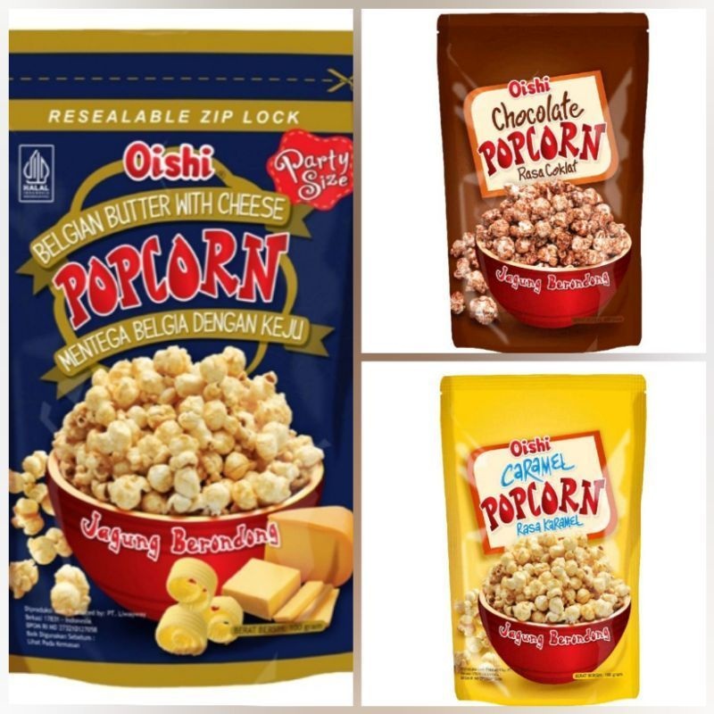 Jual [TERMURAH] Oishi Popcorn Rasa Belgian Butter / Karamel / Cokelat ...