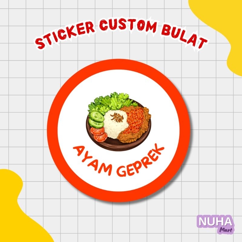 Jual Sticker Bulat Custom Bebas label sudah di cutting potong bulat ...