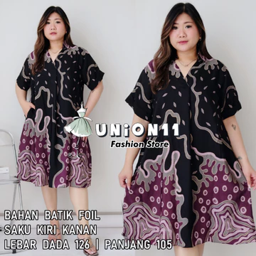 Union11 Dress Batik Jumbo Wanita Dress Jumbo Wanita Ld 126 Baju Jumbo Wanita Baju Kerja Wanita