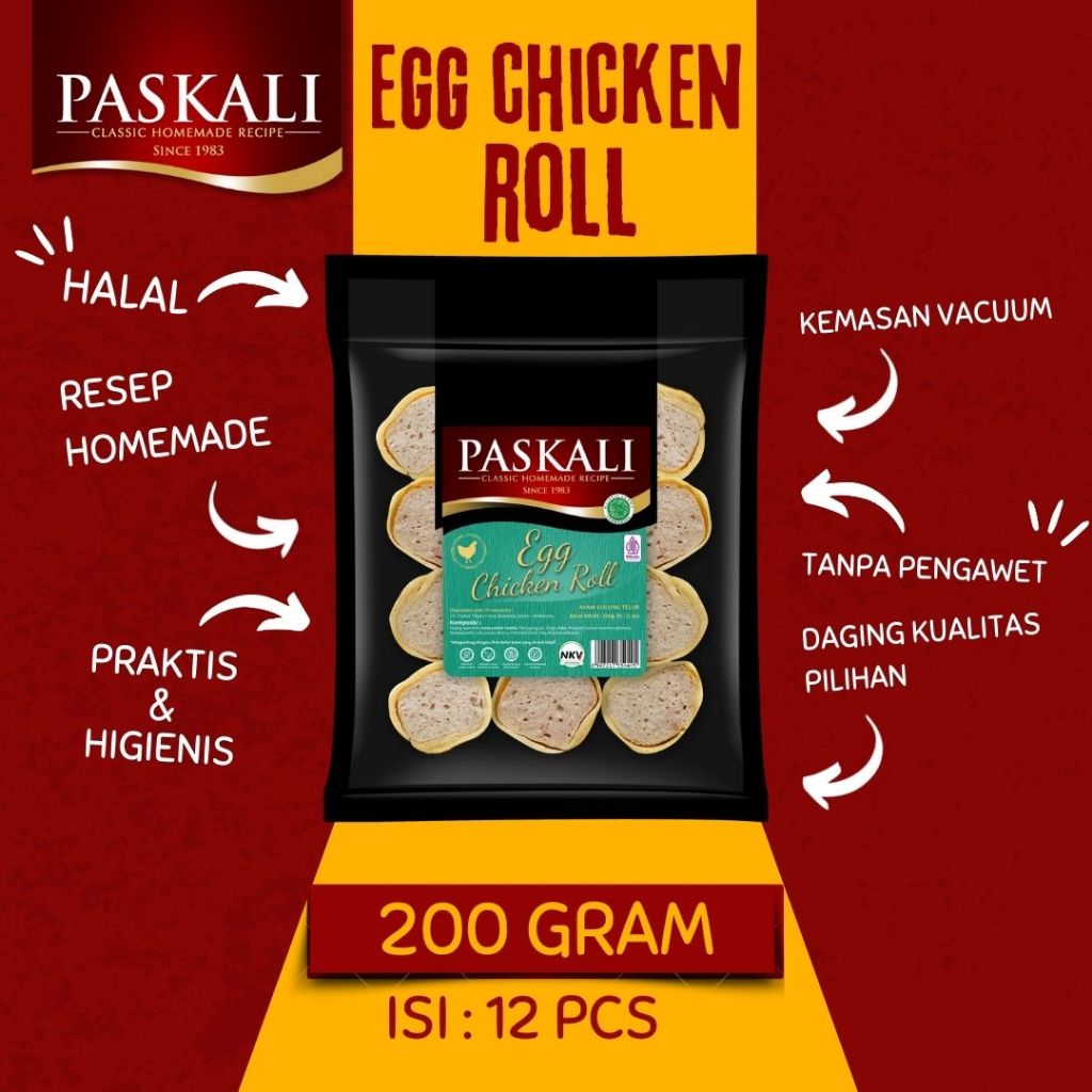 Jual Paskali Egg Chicken Roll 200 gram isi 12 Pcs | Shopee Indonesia