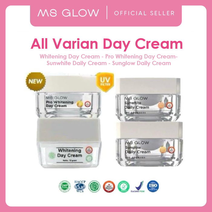 Jual Day Cream Ms Glow All Varian Krim Siang Pro Whitening Sunglow