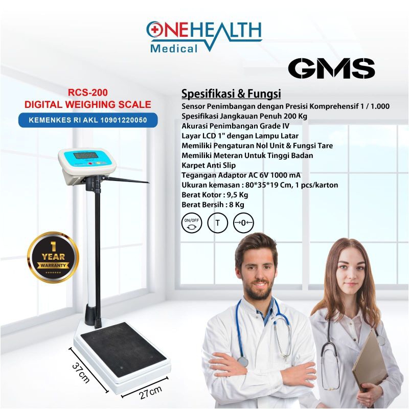 Jual Onehealth Timbangan Badan + Ukur Tinggi Badan Digital RCS200 ...
