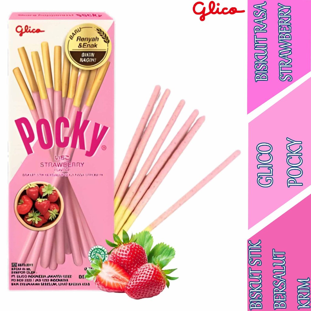 Jual Biskuit Stik Rasa Strawberry - Glico Pocky - Biskuit Stik Bersalut ...