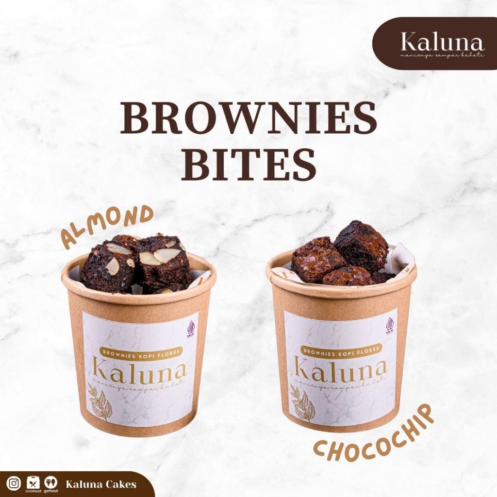 Jual Kaluna Cakes - Fudgy Brownies Bites - Brownies Panggang Almond ...