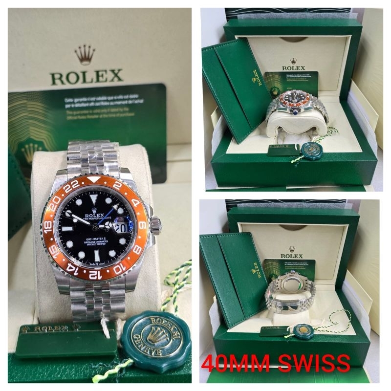 Jual Jam rolex GMT MASTER mirinda jubilee / Rlx oren swiss fullset ...