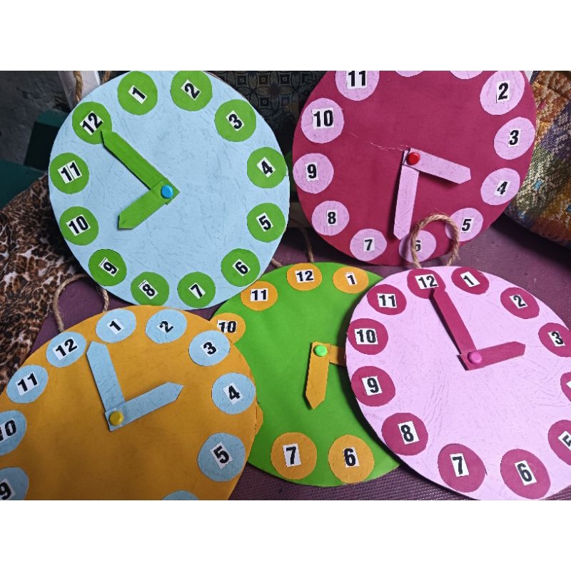 prakarya jam dari kardus/mainan anak/jam edukasi anak/prakarya kardus SD