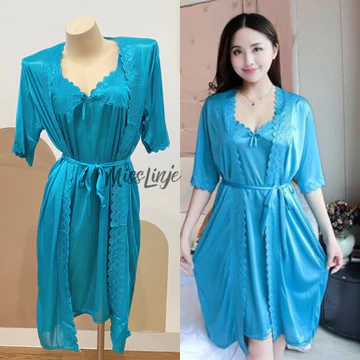 Miss Linje Baju Tidur Wanita Setelan Nightwear Kimono Satin Premium Bisa Buat Seserahan Kado