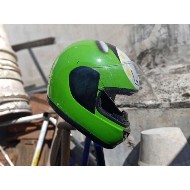 Jual Helm Helem Full Face Teropong Kawasaki Ninja R Lama Hijau Original ...