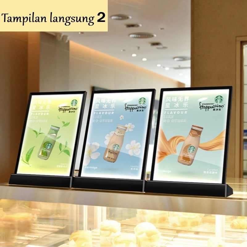 Jual Frame Bingkai Display Poster LED Lampu Akrilik LED Menu Display ...