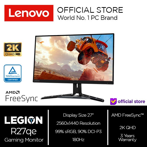 Lenovo Legion R27qe Gaming Monitor 27" QHD IPS (2560x1440), 0.5ms
