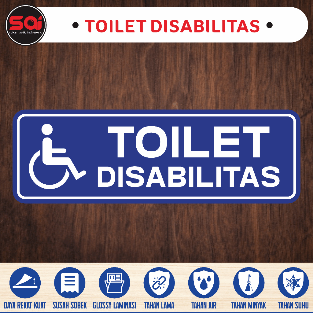 Jual Stiker vinyl anti air TOILET DISABILITAS laminasi glossy | Shopee ...