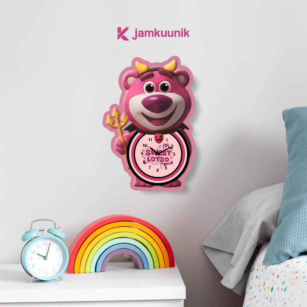 Jual Jam Dinding Ukir Karakter Kartun Lotso Lucu Dekorasi Kamar Unik ...