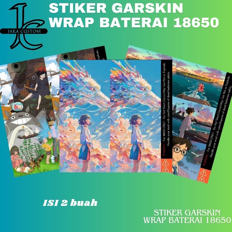 Jual Jaka Custom - Skin Stiker Wrap Baterai 18650 Motif Gibli Full ...