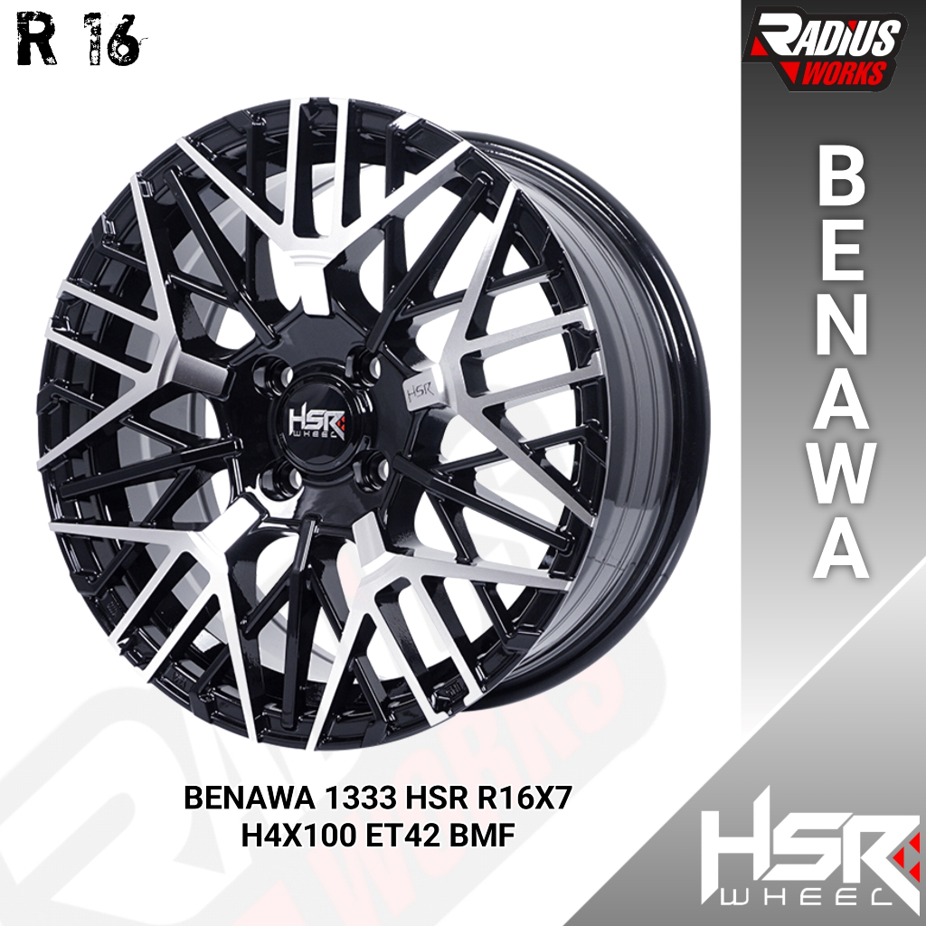 Jual velg mobil R16 hsr benawa pcd 4x100 untuk jazz yaris mobilio city ...