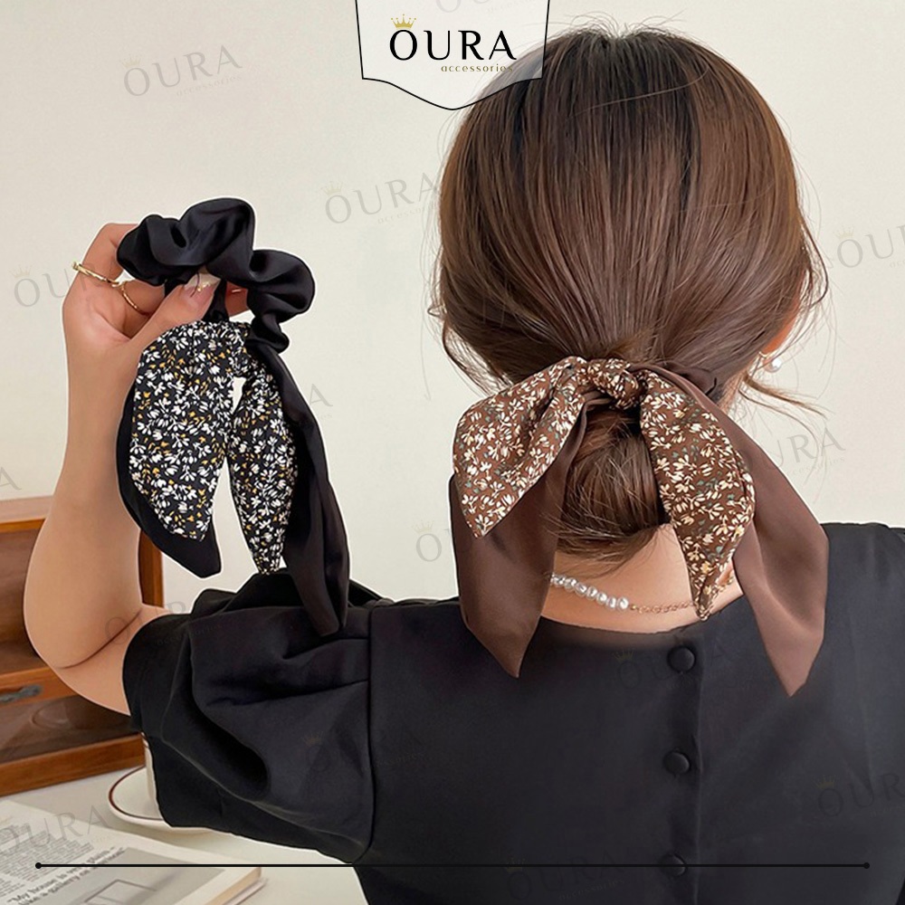 Jual Ikat Rambut Korea Model Scarf Karet Rambut Scrunchie Wanita Dewasa ...