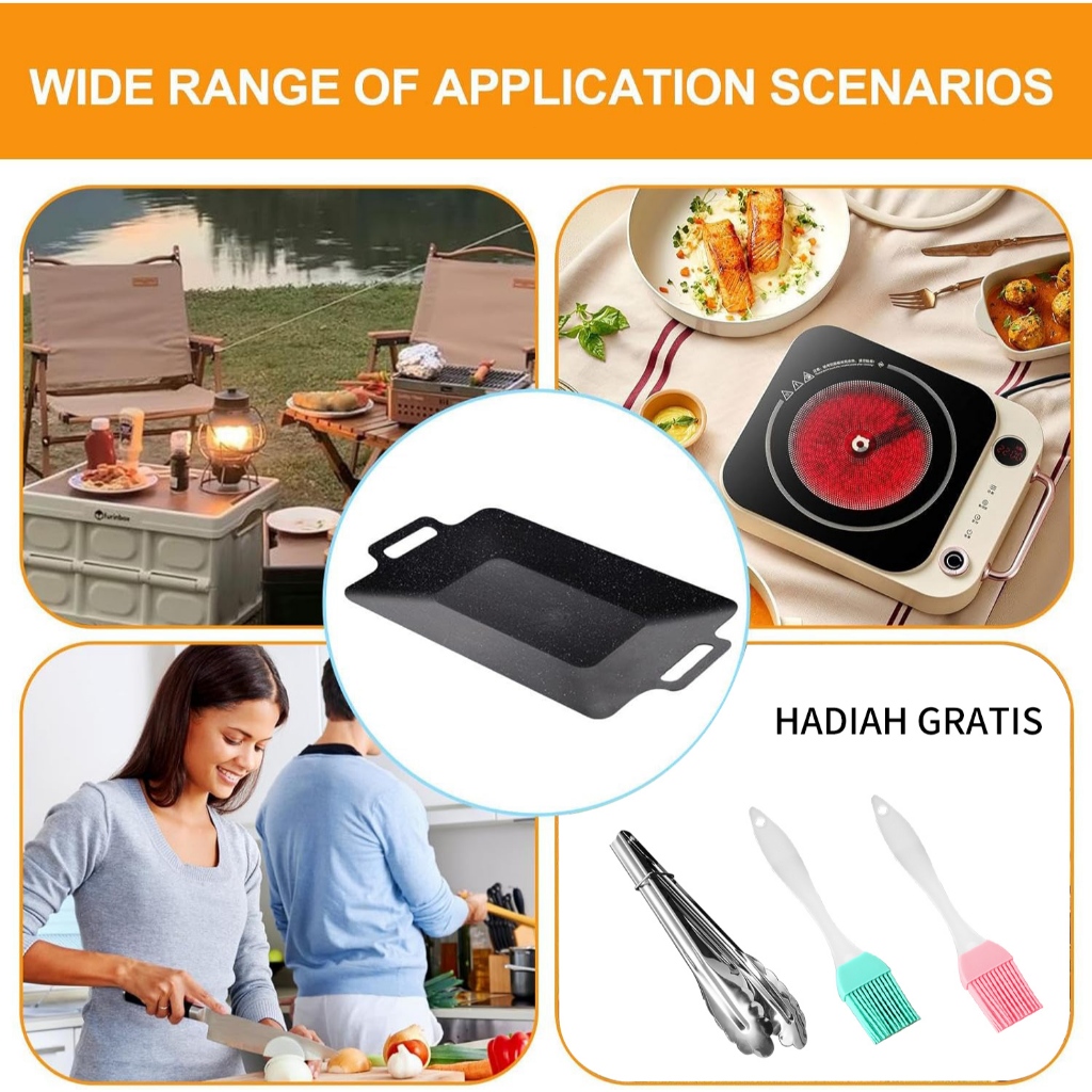 Jual Amazon Hot Sale Korean style BBQ Grill Pan for Stove Top, Camping