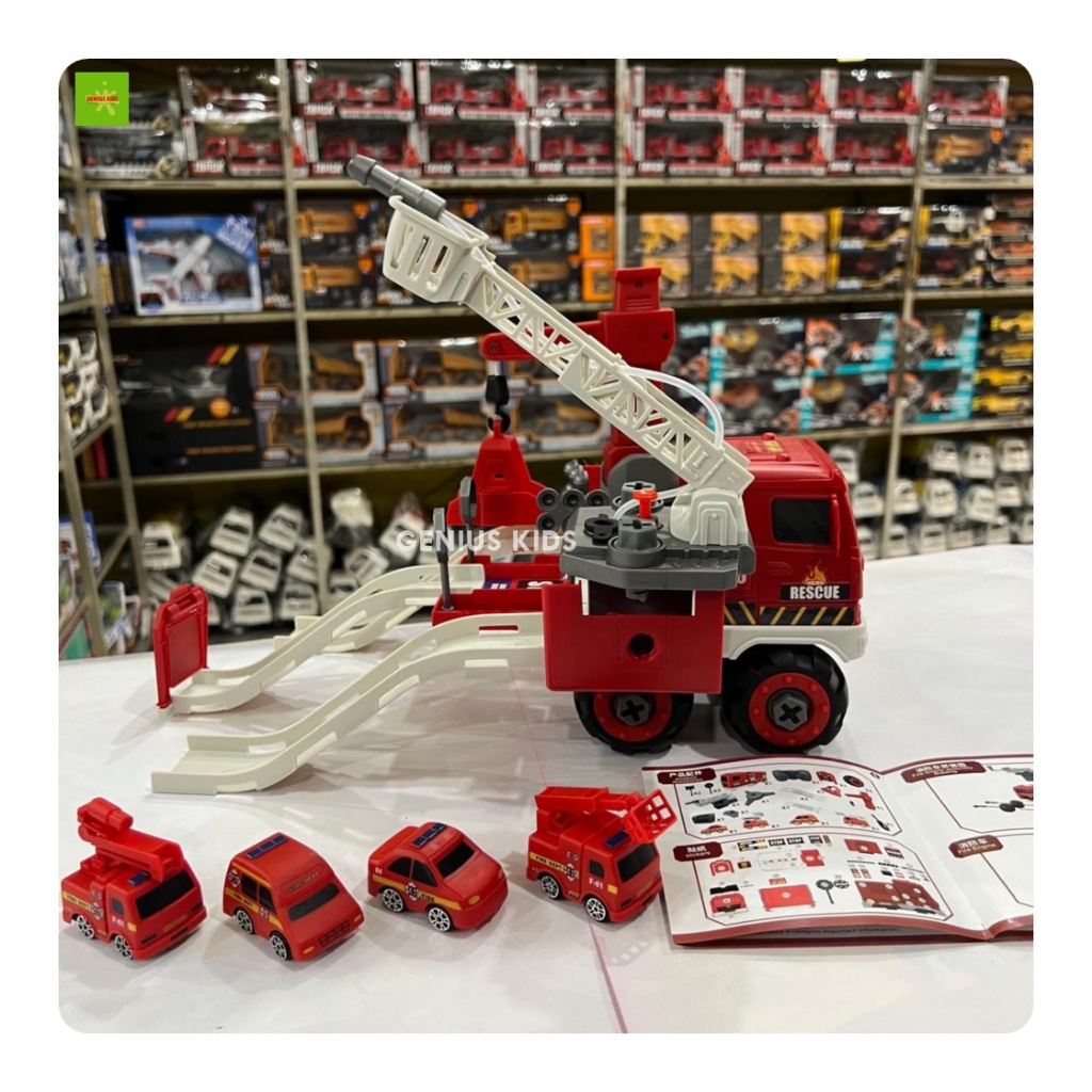 Jual Mainan Mobil Pemadam Bongkar pasang Fire Truck Track DIY Puzzle ...