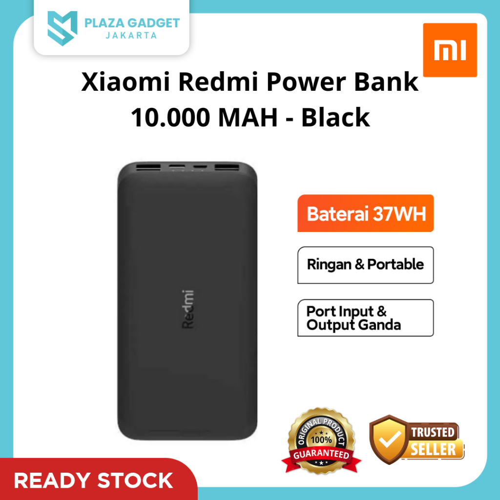 Jual Xiaomi Redmi Power Bank 10.000mAh Dual Output Type A Black ...