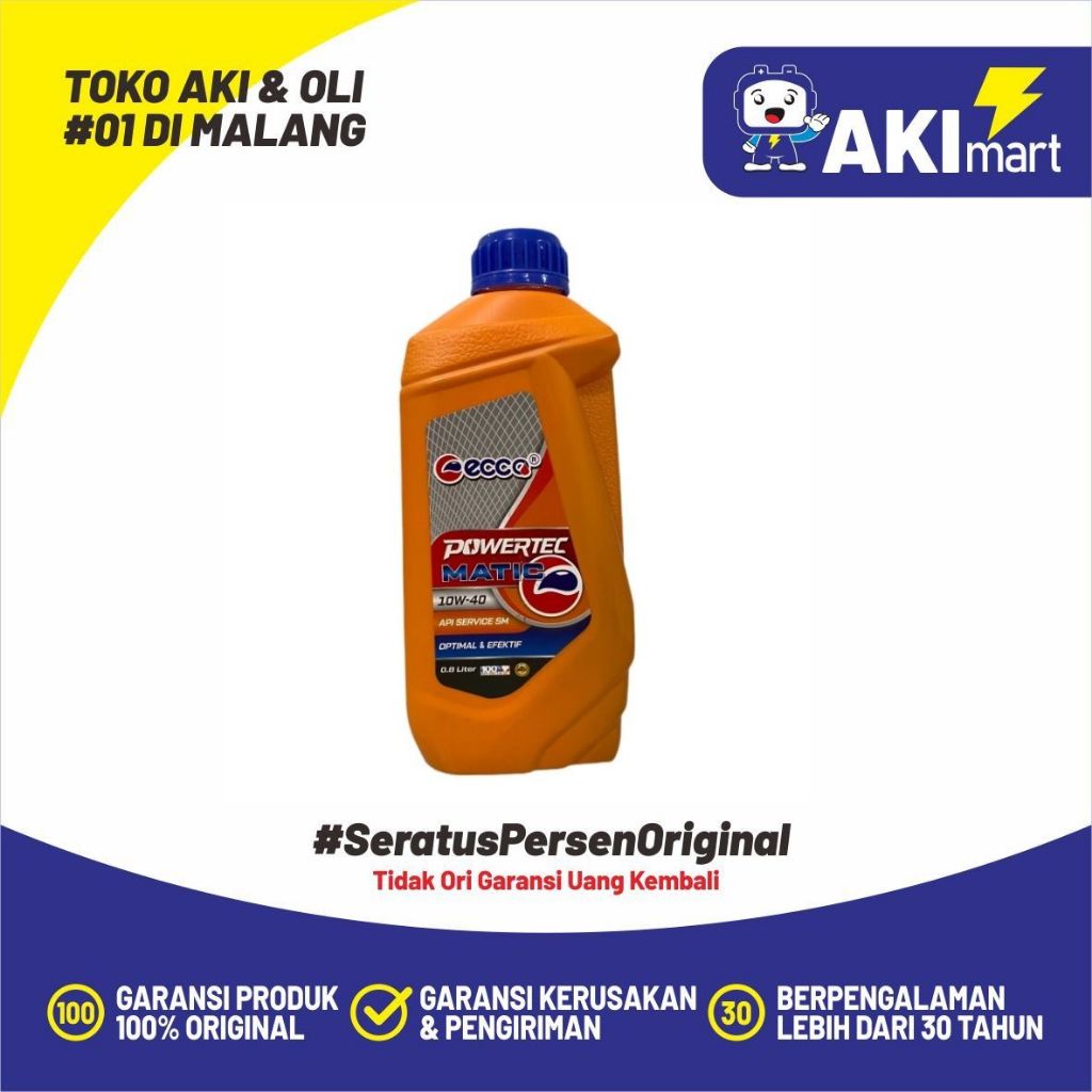 Jual Ecco Powertec Matic Base Oil Pertamina 0.8 liter Oli Motor Matic ...