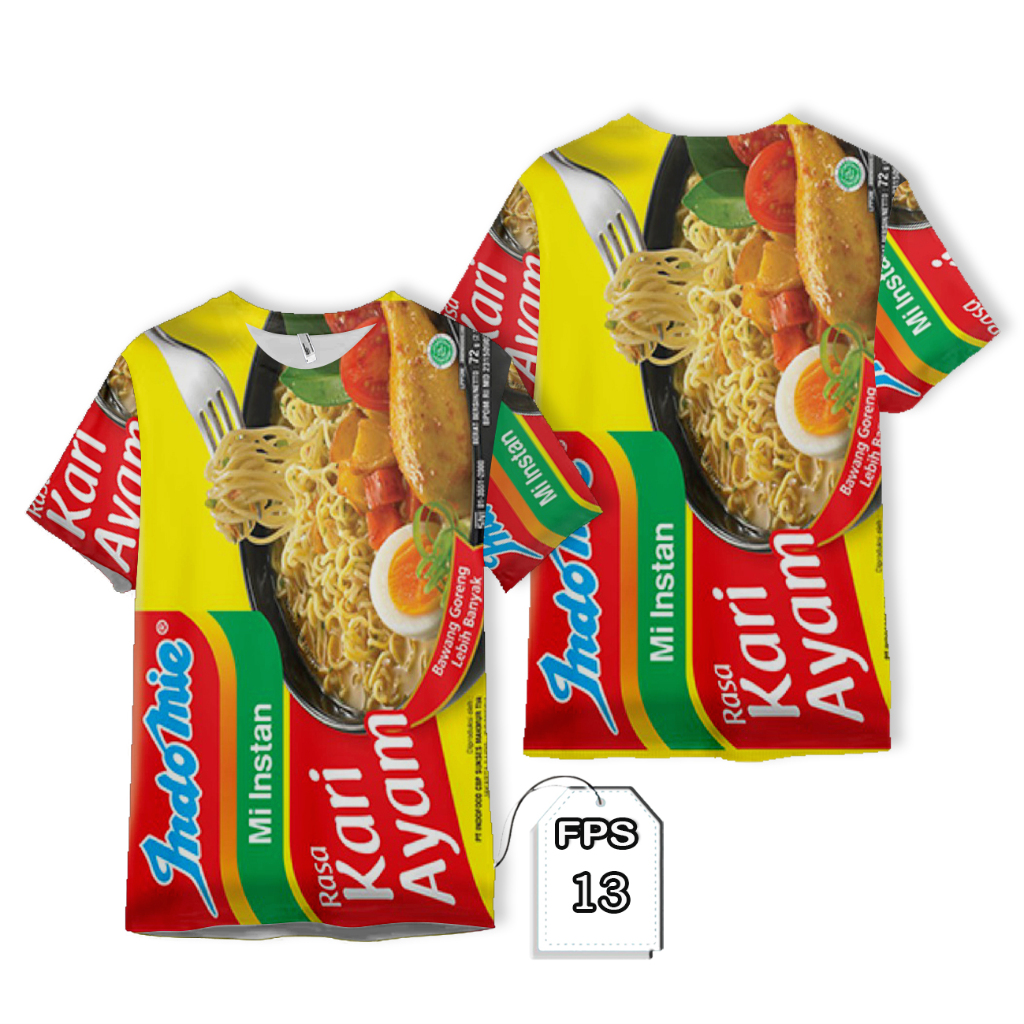 Jual KAOS INDOMIE RASA KARI AYAM Baju DEWASA GAMBAR KAOS LUCU DAN KEREN