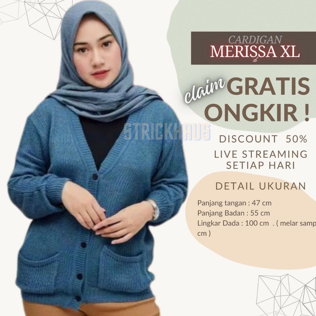 Jual Cardigan MERISA Rajut Kardigan MERISA CARDI Wanita Cardigan big ...